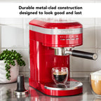 KitchenAid Metal Semi-Automatic Espresso Machine, Empire Red, KES6503