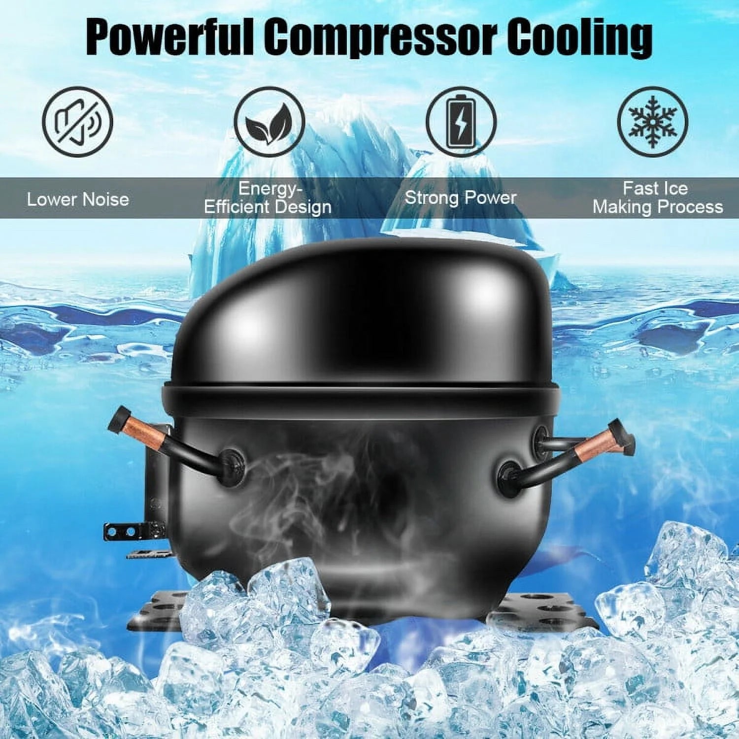 Kadyn Countertop Ice Maker, Ice Machine, Portable Ice Maker, 48 lbs Stainless Self-Clean Ice Maker with LCD Display