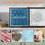 Resenkos 1.1 Cu.Ft Countertop Mini Freezer, Compact Upright Freezer with Removable Shelves, Red