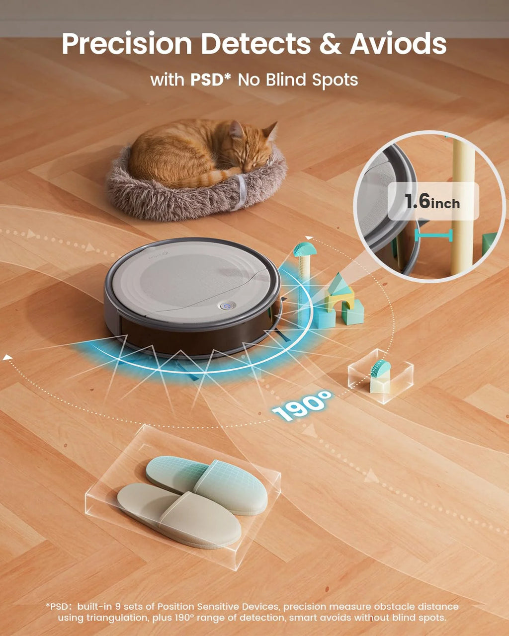Lefant Robot Vacuum Cleaner with 4500Pa Suction, PSD Obstacle Avoidance, APP/Remote/Voice Control,Ideal for Pet hair, M310