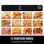 KFFKFF 12-IN-1 1700W Air Fryer Toaster Oven 25L Stainless Steel Convection Oven