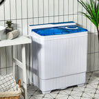 Costway 26lbs Portable Semi-automatic Washing Machine W/Built-in Drain Pump Grey