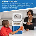 Deco Chef Countertop Portable Ice Maker 40 lb/Day Blue with Extended Warranty