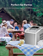 Ice Maker Countertop 2 Ice Sizes, 30 lbs Bullet Ice in 24H, Self-Clean, 9 Cubes in 5 Mins, FOHERE