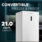 Farberware 21 cu. ft. Upright Convertible Freezer & Fridge, Garage Ready, White