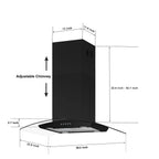 Island Range Hood 30-inch Kitchen 3-Speed Extractor Fan Vent Hood Airflow 900CFM