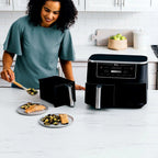 Restored Ninja R-AD300CO Foodi 6-in-1 10-qt. XL 2-Basket Air Fryer with DualZone Technology, Black (Refurbished)