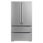 Cosmo 5 Piece Kitchen Appliance Package With 36" Electric Cooktop 24" Single Electric Wall Oven 17.3" Countertop Microwave French Door Refrigerator & 24" Built-in Fully Integrated Dishwasher