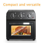 Plum Chef 13QT Air Fryer Toaster Oven Combo, 7-in-1 Multifunctional Countertop Oven with 360�� Hot Air Circulation for Healthy Oil-Free Cooking, Family Size, Stainless Steel, Silver