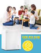WANAI 3.5 Cu.ft Chest Freezer Small Deep Freeze with 7 Gears Temp Control Office Dorm Kitchen White