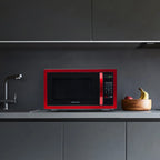 Farberware Stainless Steel Countertop Microwave Oven with Child Lock, 1.1 Cu Ft Black Stainless