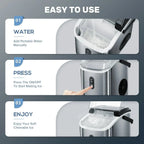Auseo Nugget Ice Maker Countertop,  Ready in 6 Mins ,35Lbs Each  day with Self-Cleaning,Portable Sonic  Ice Machine  for Home/Office/Bar, Black