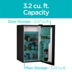 BLACK+DECKER BCRK32B Compact Refrigerator & Mini Fridge with Freezer, 3.2 cu. ft., Black