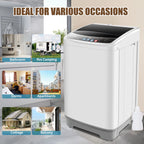 Qhomic Portable Washing Machine, 17.8 lbs Fully Automatic Compact Washer, 10 Wash Programs, Washer and Spin Dryer Combo with Dump Pump, Ideal for Apartment Dorm Camping