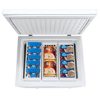 Costway 5.2 Cu.ft Chest Freezer Upright Single Door Refrigerator w/ 3  Baskets