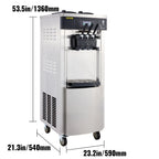 VEVOR 2200W Commercial Soft Ice Cream Machine 3 Flavors 5.3 to 7.4Gallons per Hour Auto Clean LED Panel Perfect for Restaurants Snack Bar supermarkets 2200W