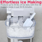 Frigidaire, 33 Lbs. Nugget Ice Maker, Black Stainless Steel, EFIC228