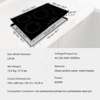 Choco Moon Induction Cooktop 5 Burners, 30'' Stove Top, Built-in Magnetic 9200W, 9 Heat Levels, LED Touch Screen, Child Lock, Over-Temp Protection, Easy Cooking
