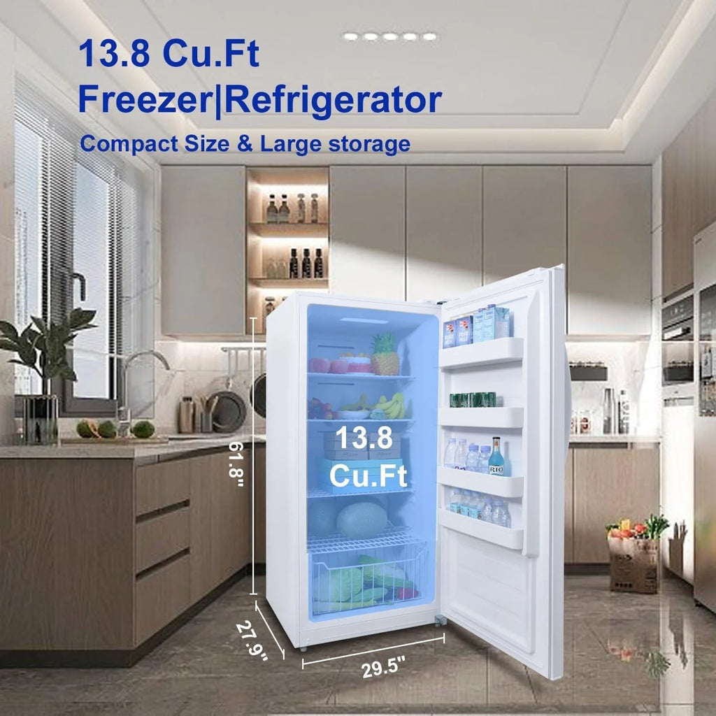 Smeta 13.8 Cuft Dual Mode Digital Control Convertible Uprigh Freezer/Refrigerator