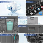 Veeboto Portable Washing Machine, 15.6lbs Washer and Dryer Combo Machine with 10 Wash Programs/8 Water Levels, Laundry with LED Display & 1 Adjustable feet for Home, Apart, Bathroom