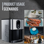 Auseo Ice Maker Countertop with Soft Chewable Ice, 44 Lbs/24H, Self-Cleaning, One-Click Operation for Home/Party(Black)