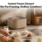 Whynter 0.8 Quart Compact Automatic Ice Cream Maker with Stainless Steel Bowl, Taupe Latte ICM-080-TL