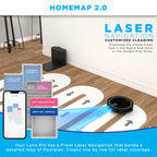 iHome AutoVac Luna Pro New 3-in-1 Robot Vacuum and Vibrating Mop with Auto Empty Base, Self-Emptying, Smart Mapping, Wi-Fi Connected, LIDAR Navigation, Mop Combo, Pet Hair, Hard Floor, Carpet