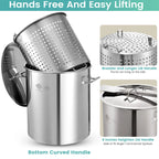 100QT Stainless Steel Seafood Boil Pot with 200,000BTU Propane Burner, w/Basket for Outdoor Deep Fryer, Large Cooking Pot for Turkey Fryer, Crab, Crawfish, Shrimp, Lobster Boiling Stock Pot