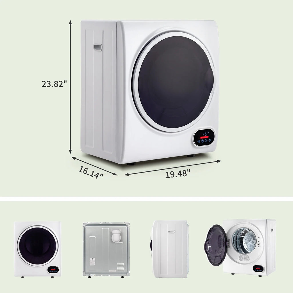 GYJ28-88-E Compact portable Household clothes Dryer 1.5CUFT Drum Dryer with LED display -White 120V 2.5KG