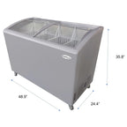 Premium Levella 7.4 cu. ft. Curved Glass Top Chest Freezer White (PFR740G)