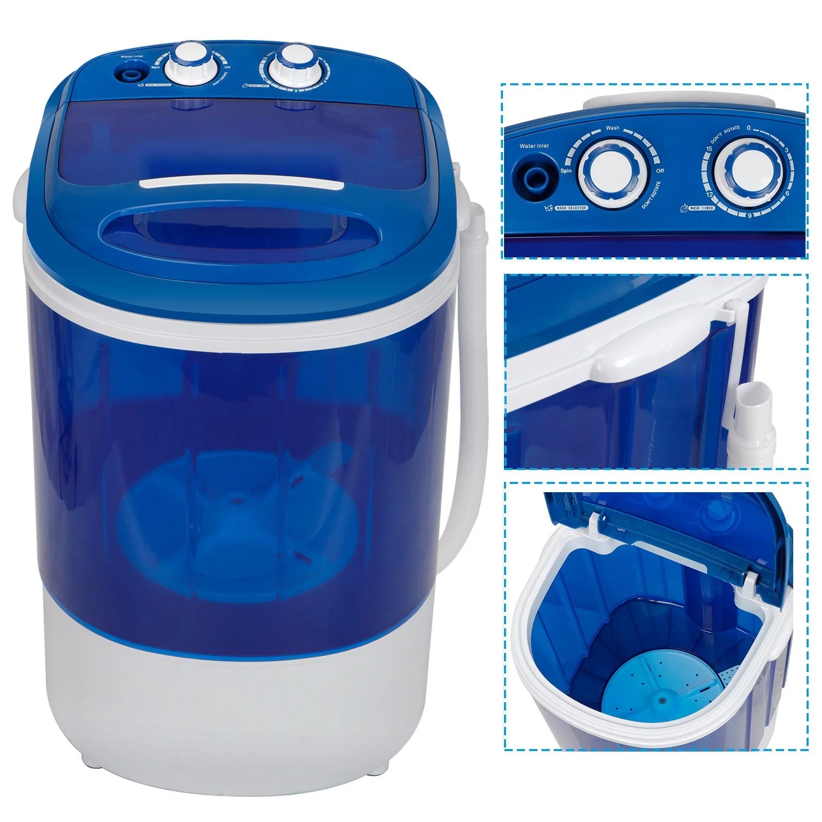 GHooa Mini Laundry Washer 9 lbs Compact Washing Machine Idea Dorm Rooms Portable