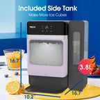 VECYS Nugget Ice Maker with Steel Trim, 33LBS/Day Self-Cleaning