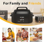 20 Quart Electric Roaster Oven, Turkey Roaster Electric, Roaster Oven Buffet, Selfbasting Lid, Removable Pan, Full-Range Temperature Control Cool-Touch Handles, Turkey Roaster, Black