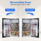 EastVita 3.2 Cu.Ft Mini Fridge with Freezer, Compact Refrigerator with 7 Level Adjustable Thermostat, Crisper Drawer & Glass Shelves, Small Fridge for Home