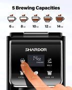 SHARDOR Coffee Maker Hot & Iced With Bold Setting,Single Serve Coffee Maker For K Cup And Grounds???52 Oz Removable Water Tank,6-14 Oz Brew Sizes,One Cup Kcup Coffee Machine With Reusable Filter, Black