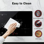 30in Built-In Induction Cooktop 4 Burners, 11600W Touch Control w/ Boost & Bridge-Sync, Easy-Clean Tempered Glass, Child Lock