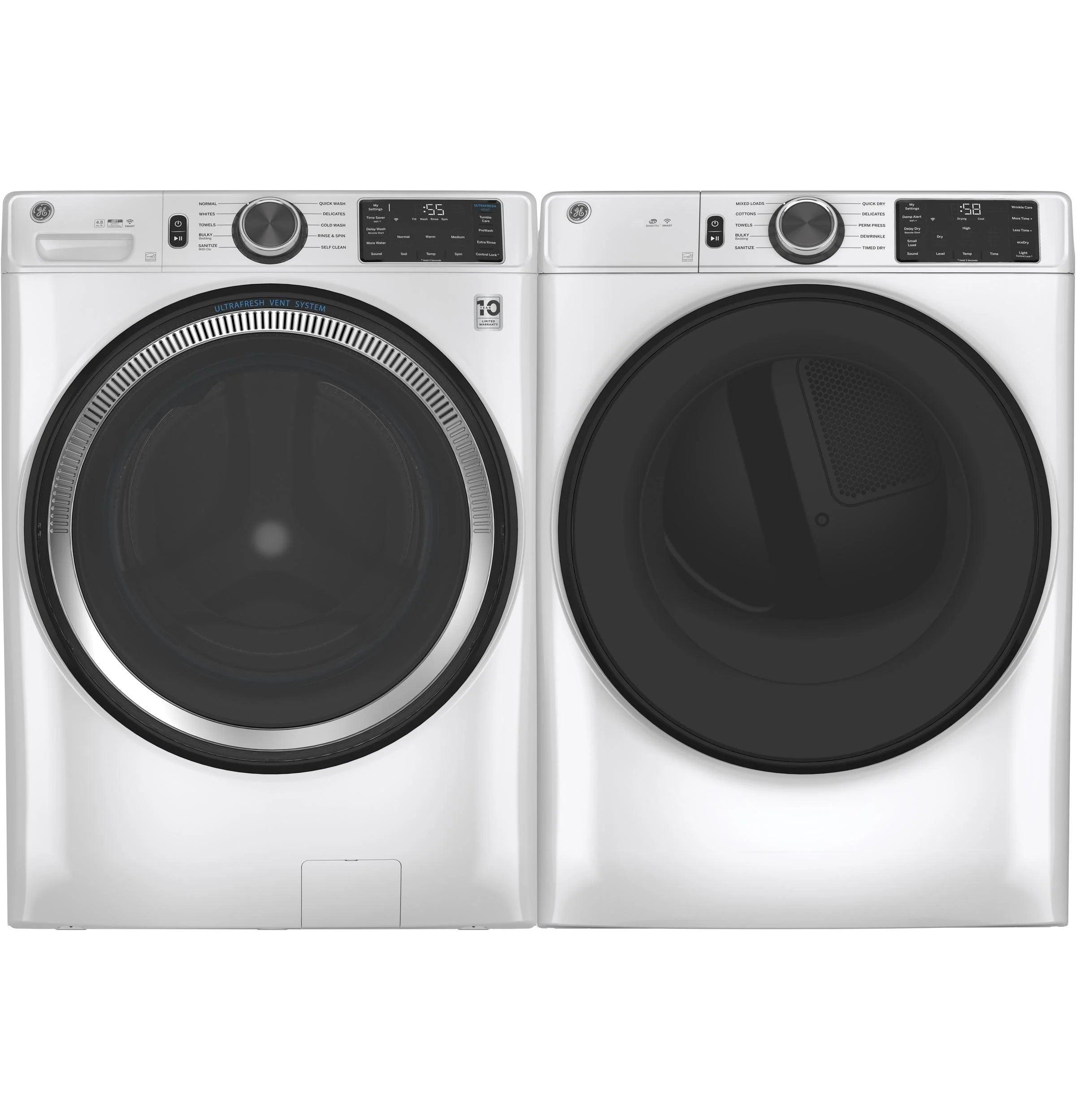 GE? 7.8 cu. ft. Capacity Smart Front Load Electric Dryer