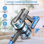 YOMATECH Cordless Vacuum Cleaner, 30Kpa/365W Powerful Stick Vacuum, 6 in 1 Lightweight Vacuum Cleaners for Home Hardfloor Carpet Pet Hair