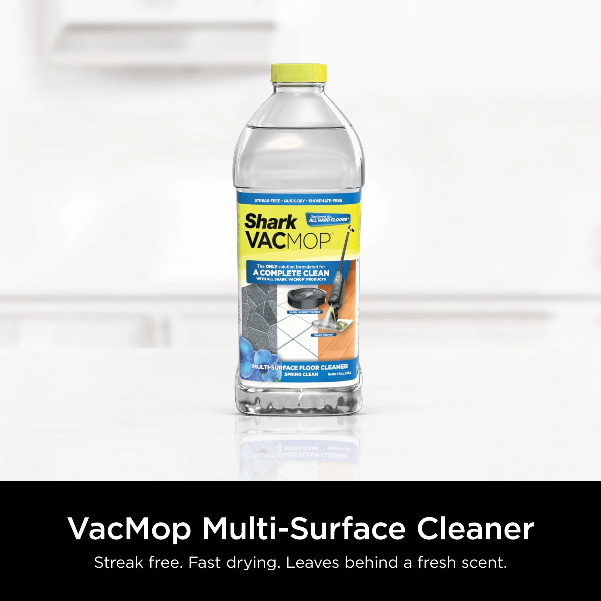 Shark VACMOP Cordless Hard Floor Cleaner, Vacuum and Spray Mop, Powerful Suction, Lightweight, LED Headlights, Includes 4 Disposable Pads, 12oz Multi-surface Cleaning Solution, Lime Green, VM252GN