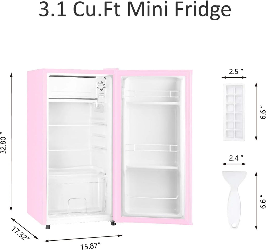 HUMSURE 3.1 Cu.ft Mini Fridge with Freezer, Single Door Compact Refrigerator for Dorm, Office