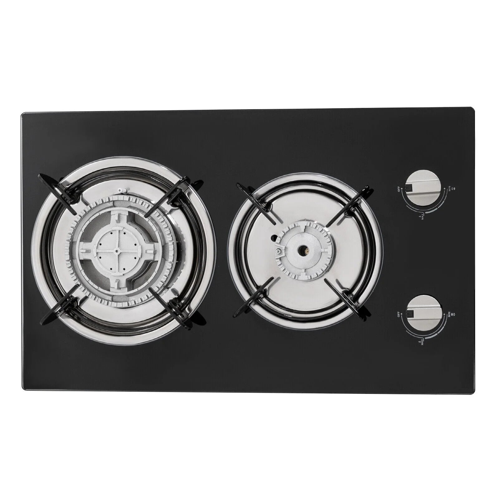 2 Burner Modern Gas Cooktop Gas Stove Top with 2 Burner Black 20.47*12.6 in