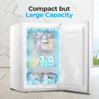 WAA 3.0 Cu.Ft Upright Compact Standing Deep Freezer, White