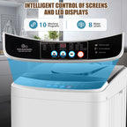 Veeboto Portable Washing Machine, Upgrade 20LBS Large Capacity Full Automatic Washing Machine, 2.8 Cu.ft Laundry Machine with 10 Programs and 8 Water Levels for Home, Apartment, Dorms