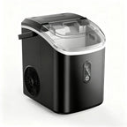 EUHOMY Nugget Ice Maker Countertop with Handle, Ready in 6 Mins, 34.5 lbs Per Day, Removable Top Cover, Auto-Cleaning, Black
