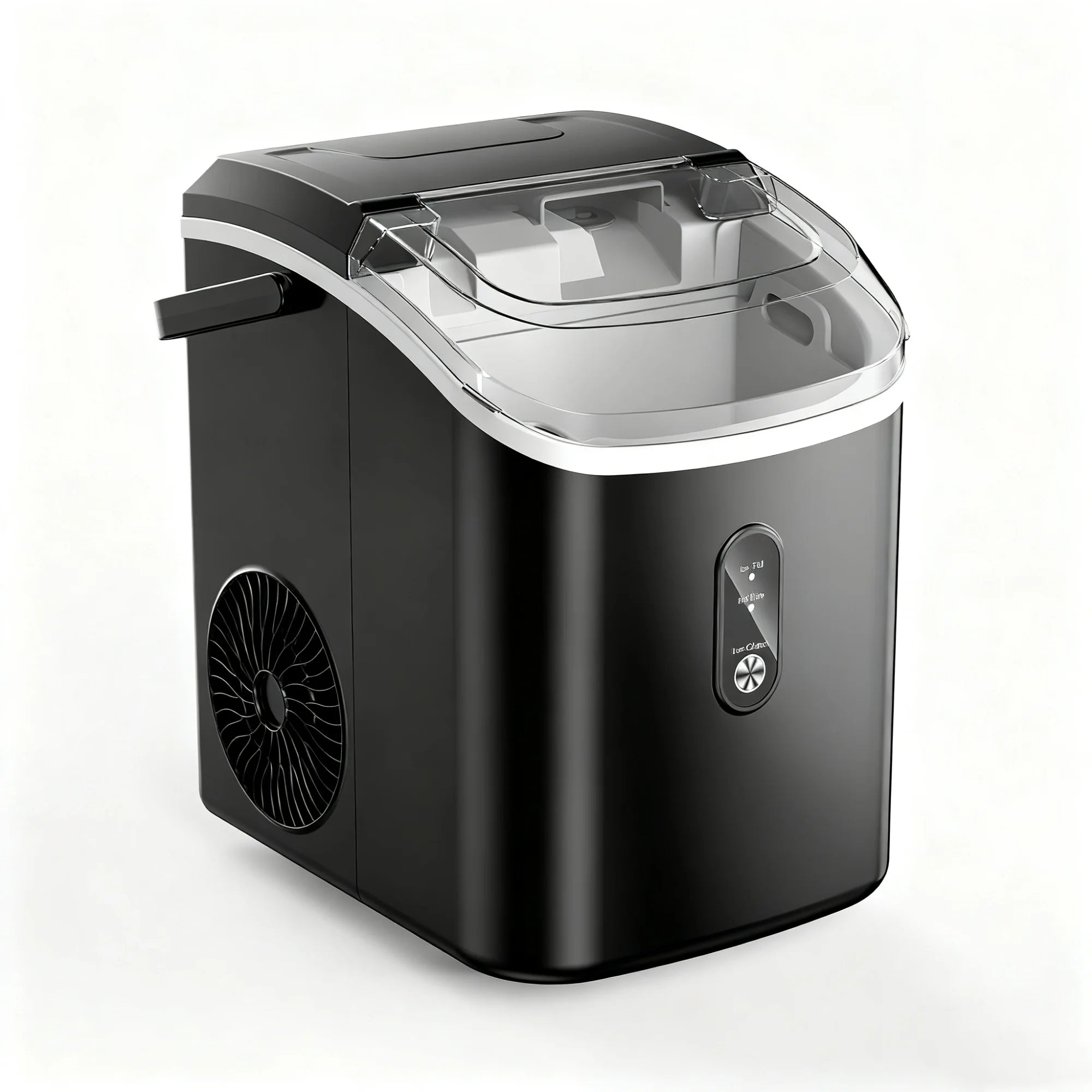 EUHOMY Nugget Ice Maker Countertop with Handle, Ready in 6 Mins, 34.5 lbs Per Day, Removable Top Cover, Auto-Cleaning, Black