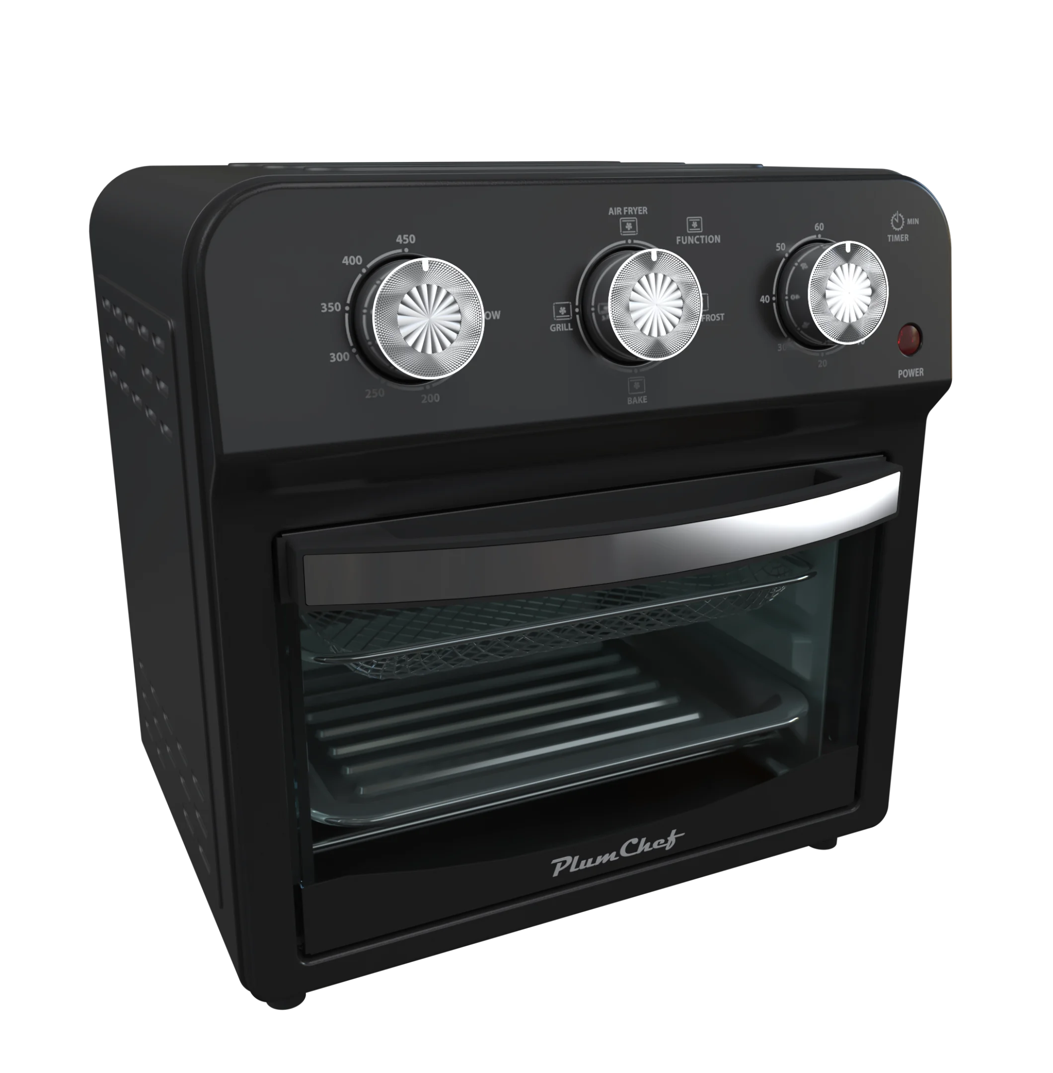 12.5 Quart Air Fryer Convection Toaster Oven, 1500W, 4 Cooking Modes, 7-in-1 Multifunction with Roast, Bake, Grill, Broil, Toast, Dehydrate, Defrost, Stainless Steel, Black