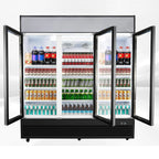 Commercial Merchandiser Refrigerator, 3 Glass Door, Beverage Cooler, 74" x 26" x 82", 62.5 Cu. Ft., NSF Certified