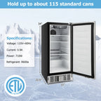 Resenkos Compact Refrigerator with Adjustable Thermostat and Stainless Steel Door-Silver, Compact Refrigerator Mini Fridge for Dorm/Bedroom/Office/Apartment, Food Storage or Drink Beer