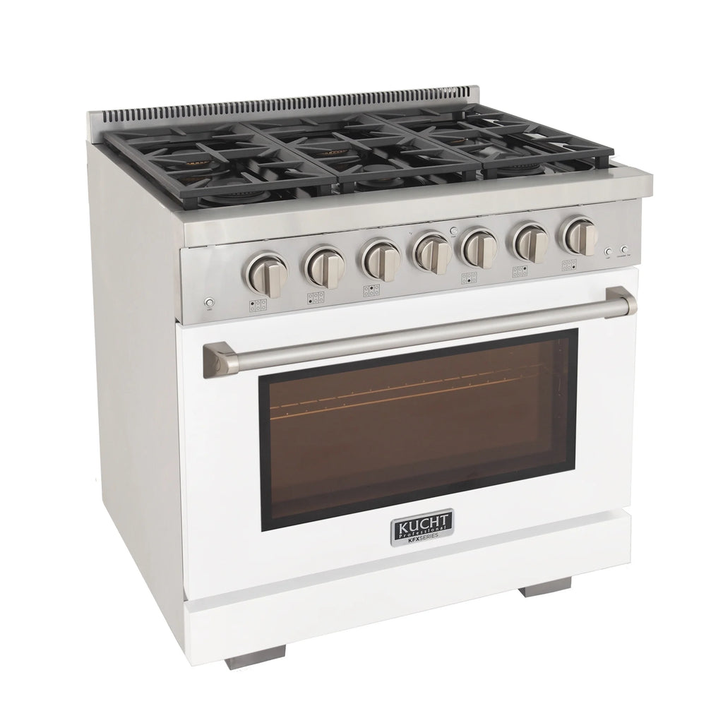 Professional 36-in Natural Gas Range in White with True Simmer Burners