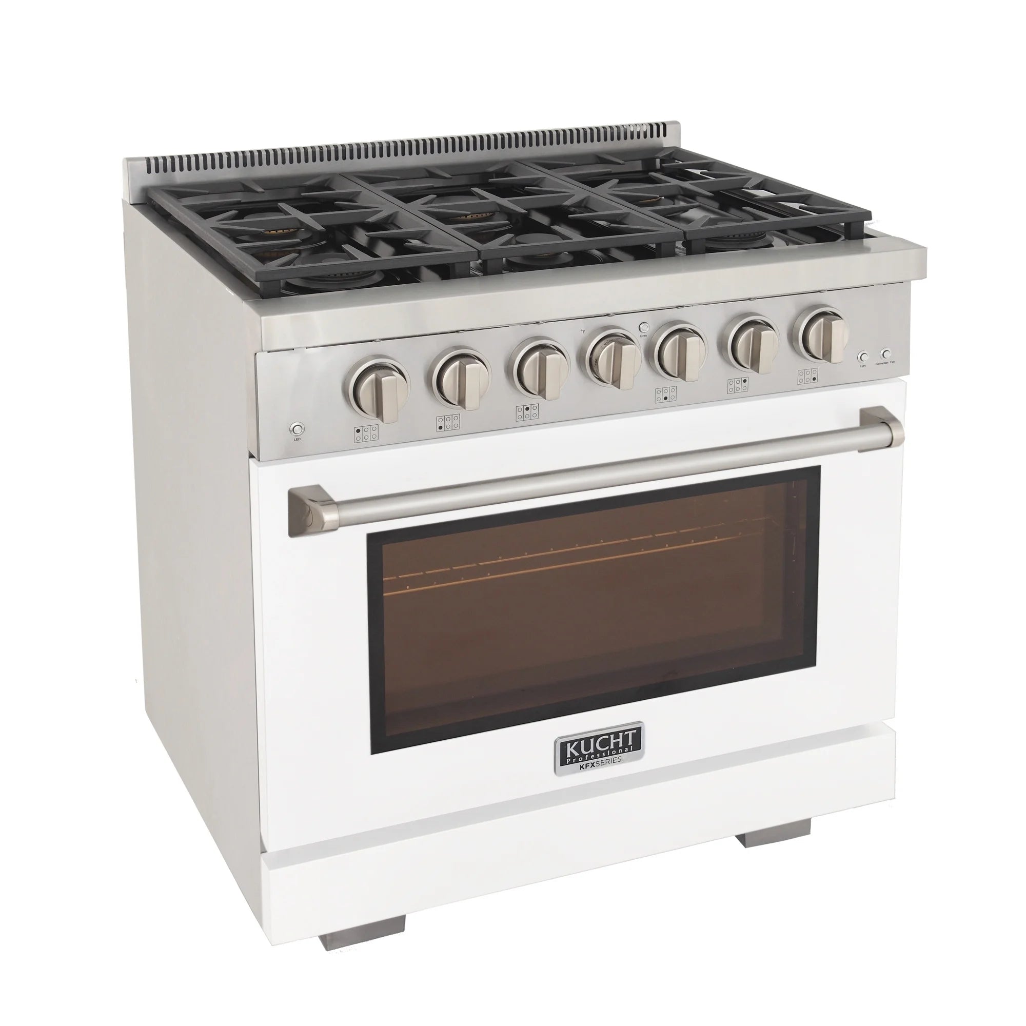 Professional 36-in Natural Gas Range in White with True Simmer Burners